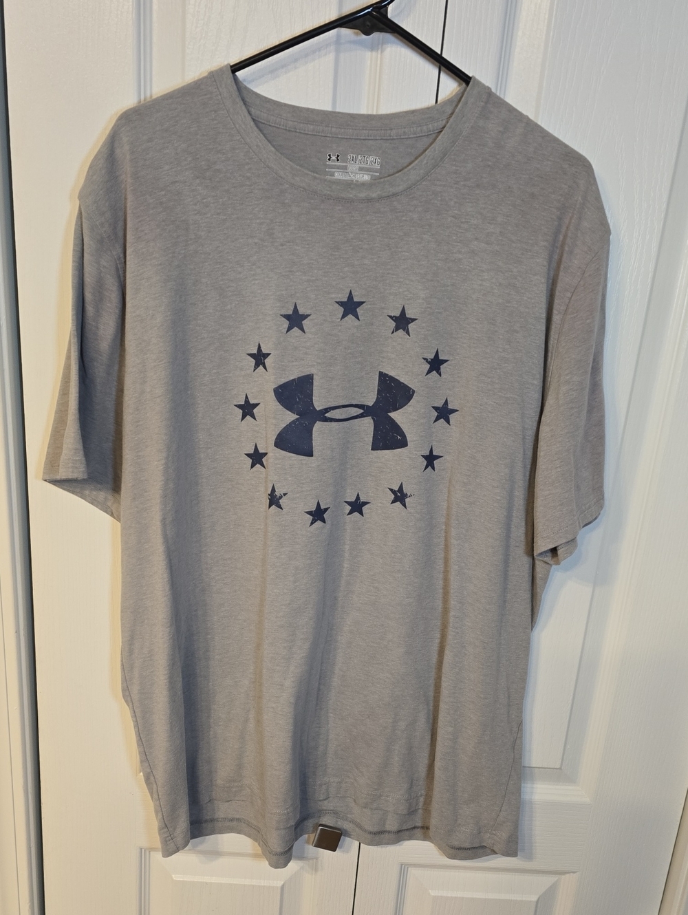 Under Armour Gray Short-Sleeve Tee with Navy Logo Stars